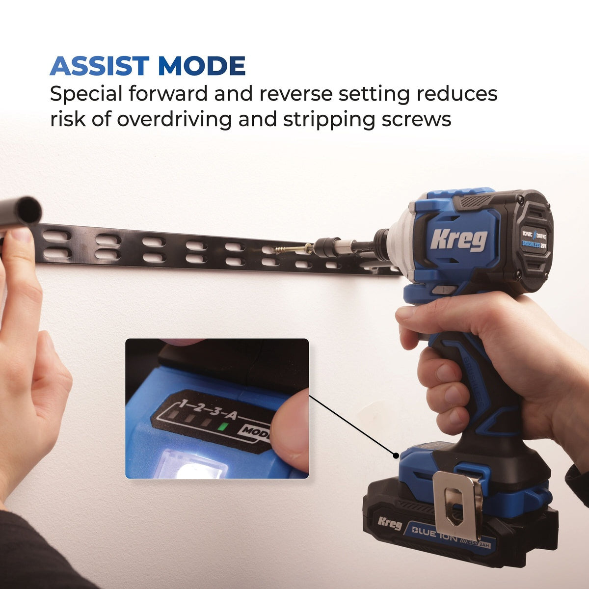 Kreg Ionic Drive 20V 1/4-in. Cordless Compact Impact Driver, Tool Only (KPTDV025A)