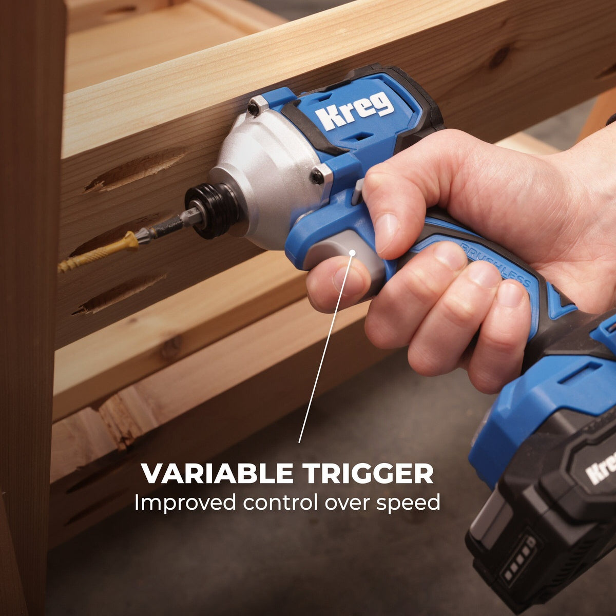 Kreg Ionic Drive 20V 1/4-in. Cordless Compact Impact Driver, Tool Only (KPTDV025A)