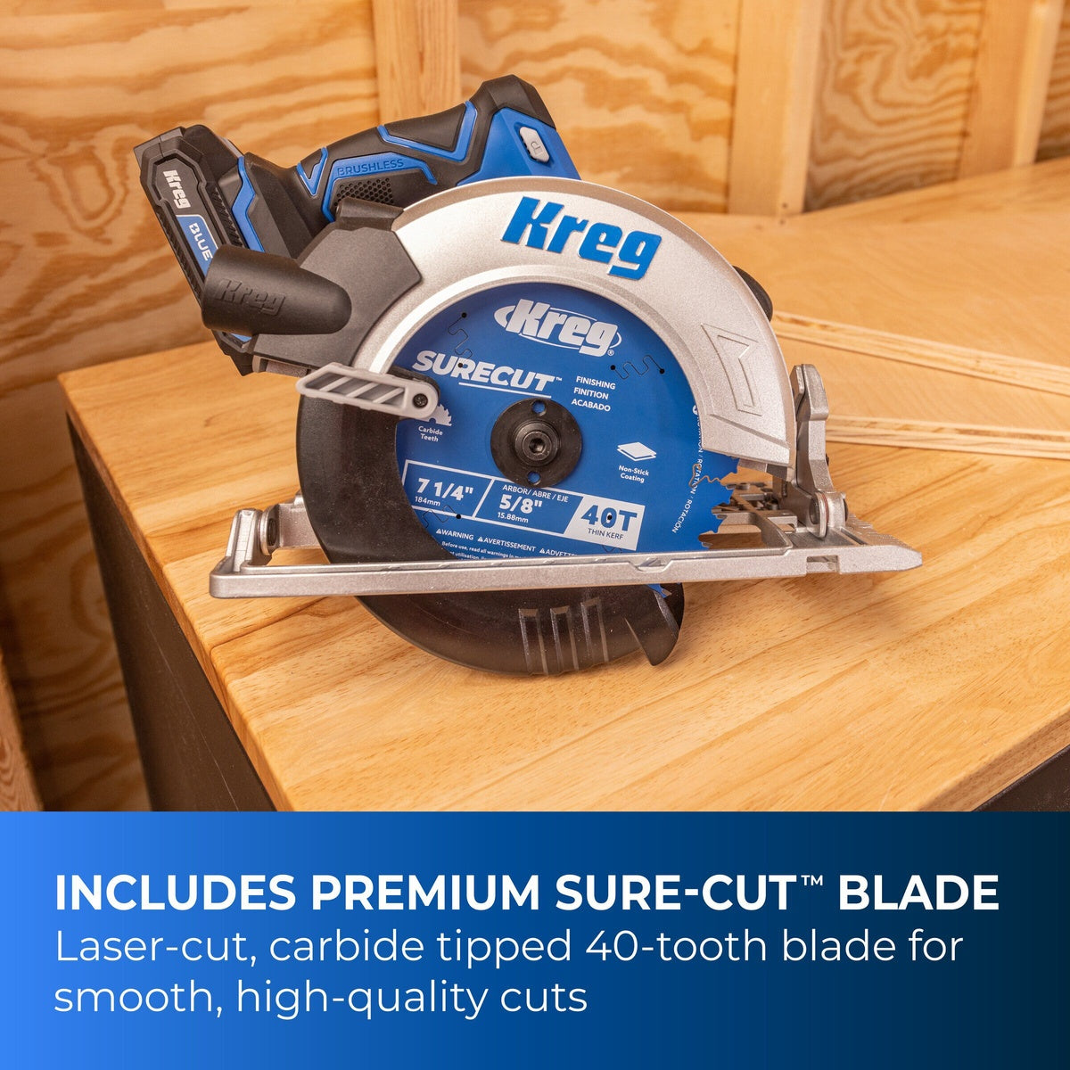 Kreg Ionic Drive 20V 7-1/4-in. Cordless Circular Saw, Tool Only (KPTCS725A)