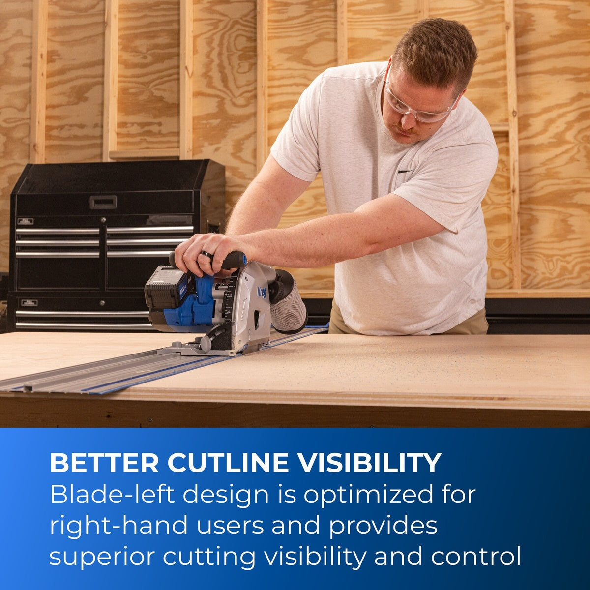 Kreg 20V Ionic Drive 6-1/2-in. Cordless Plunge-Cut Track Saw 4.0Ah Kit (KPTBPS100A)