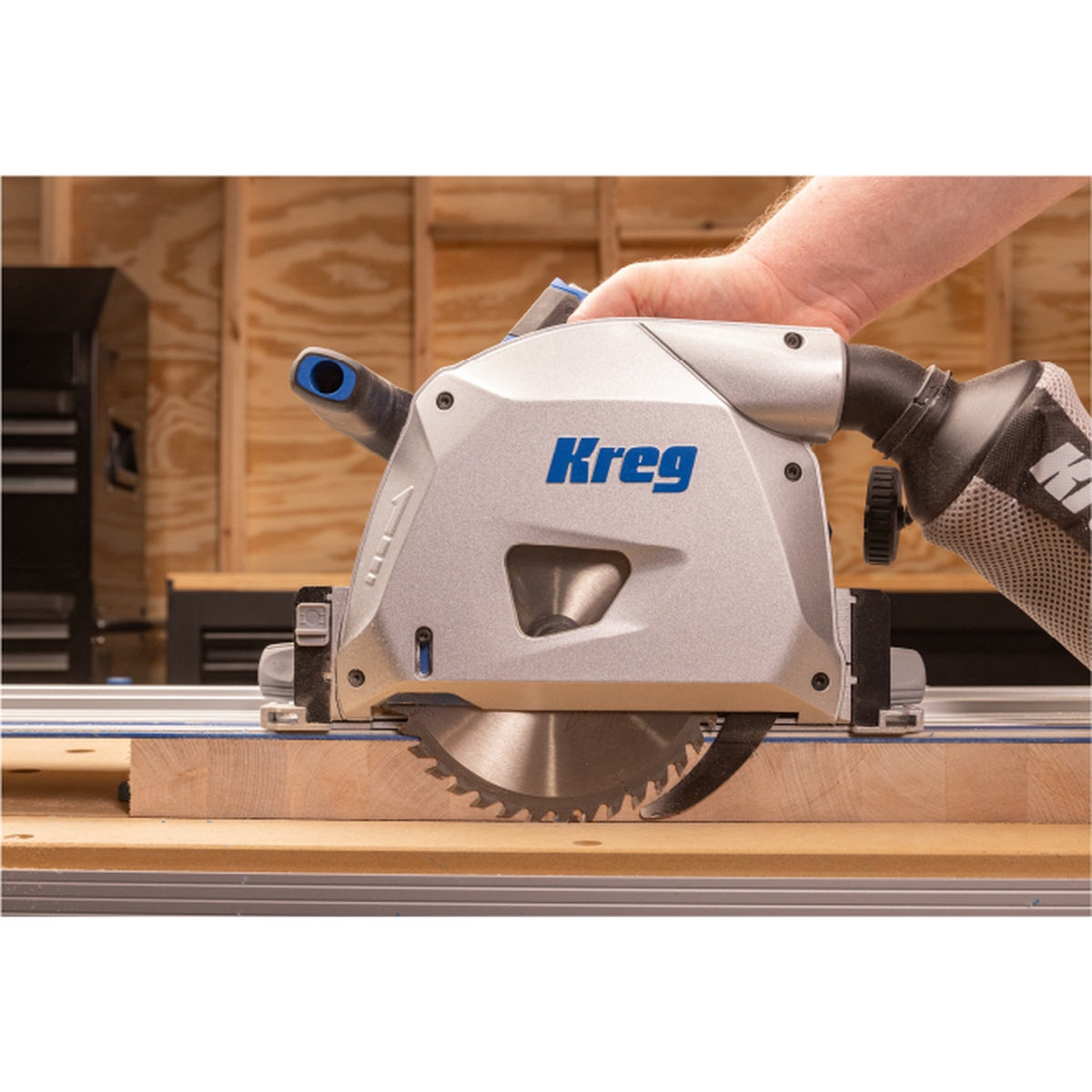 Kreg 20V Ionic Drive 6-1/2-in. Cordless Plunge-Cut Track Saw 4.0Ah Kit (KPTBPS100A)