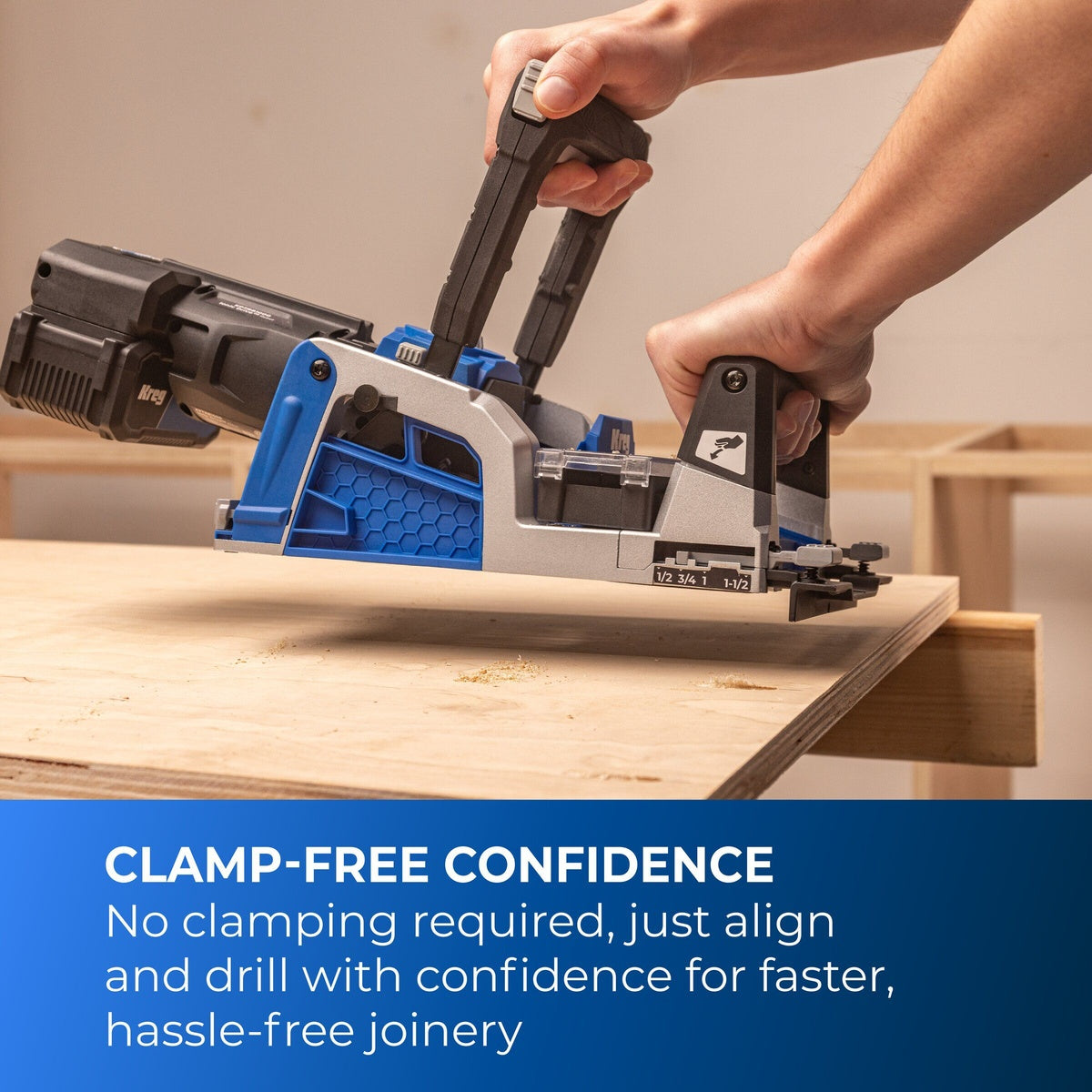 Kreg Rebel 20V Ionic Drive Brushless Cordless Pocket-Hole Joiner, Tool Only (KPTRB100A)