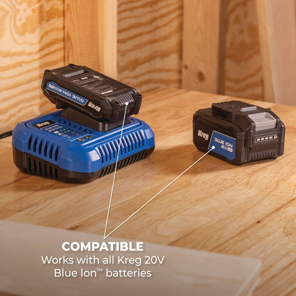 Kreg Tool 20V Blue Ion Corded Fast Battery Charger for Blue Ion Batteries (CRGR401A)