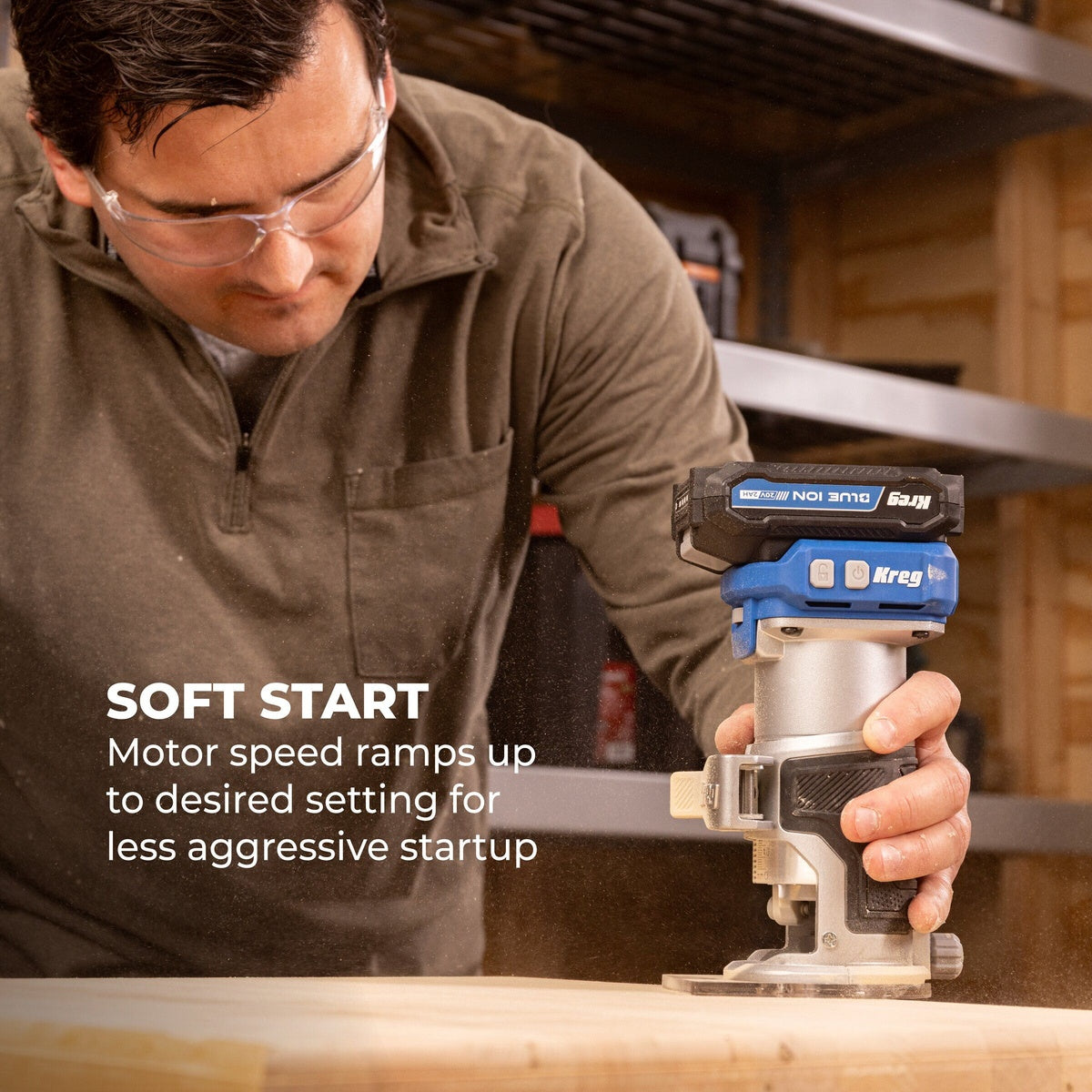 Kreg 20V Ionic Drive 1/4 in. Cordless Trim Router, Tool Only (KPTRT025A)