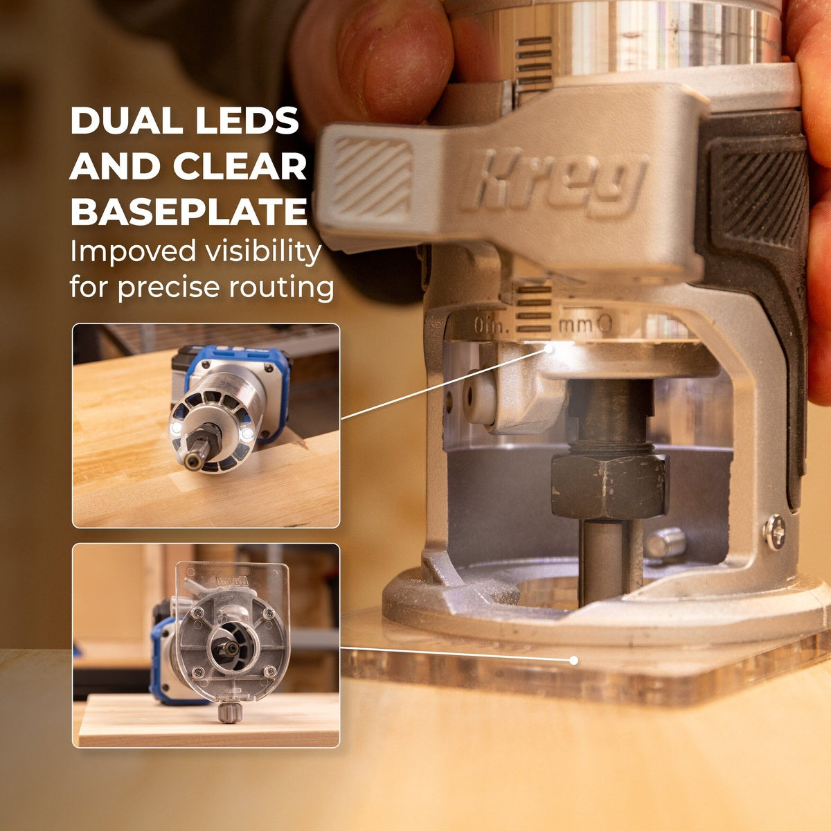 Kreg 20V Ionic Drive 1/4 in. Cordless Trim Router, Tool Only (KPTRT025A)
