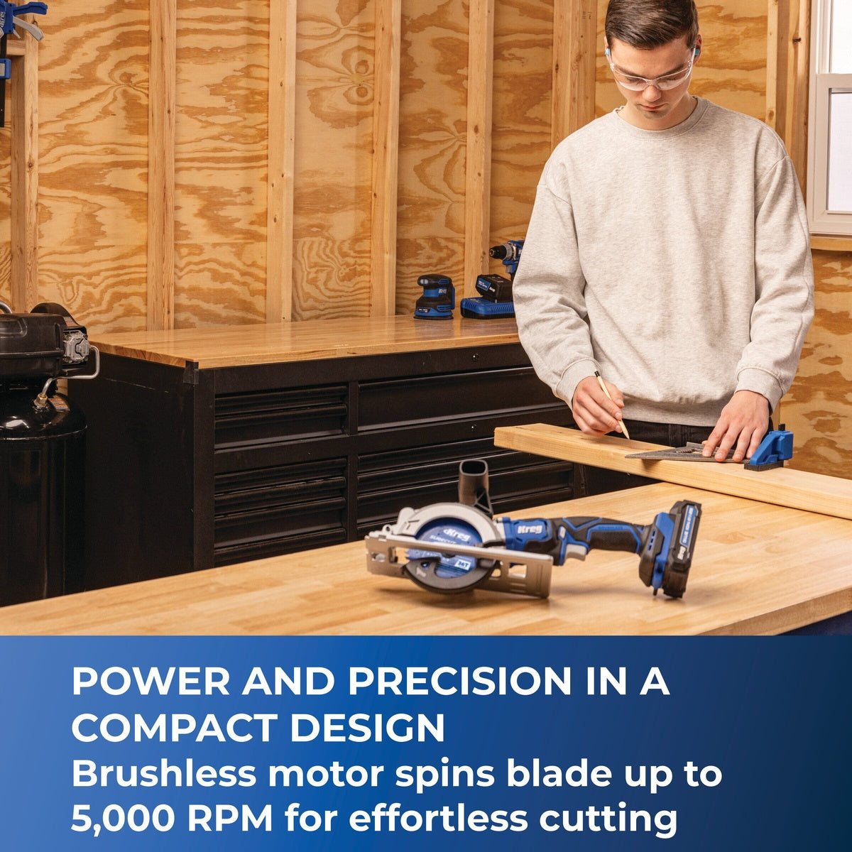 Kreg Ionic Drive 20V 4-1/2 in. Cordless Brushless Circular Saw, Tool Only (KPTCS450A)
