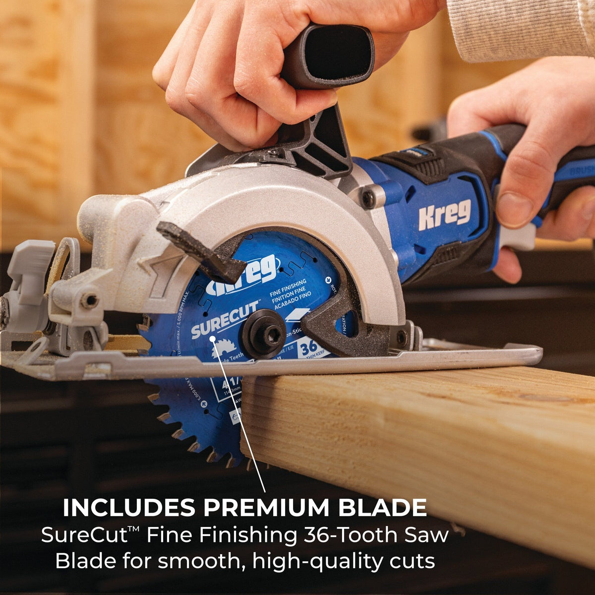 Kreg Ionic Drive 20V 4-1/2 in. Cordless Brushless Circular Saw, Tool Only (KPTCS450A)