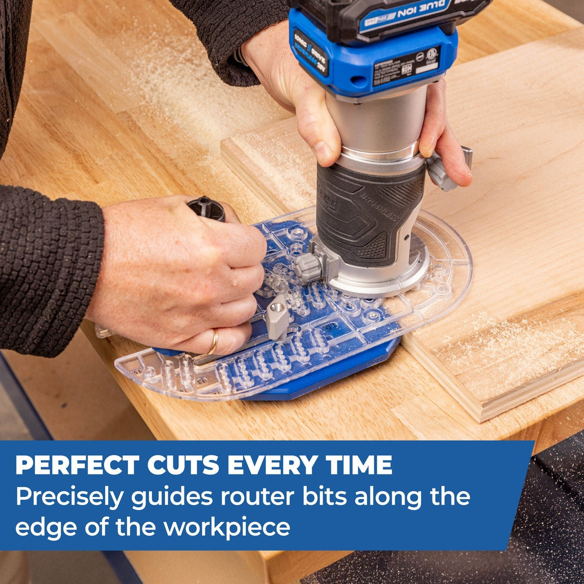 Kreg Trim Router Edge Guide Router Accessory for Dados, Grooves, and Circle Cuts (KRTBP150)