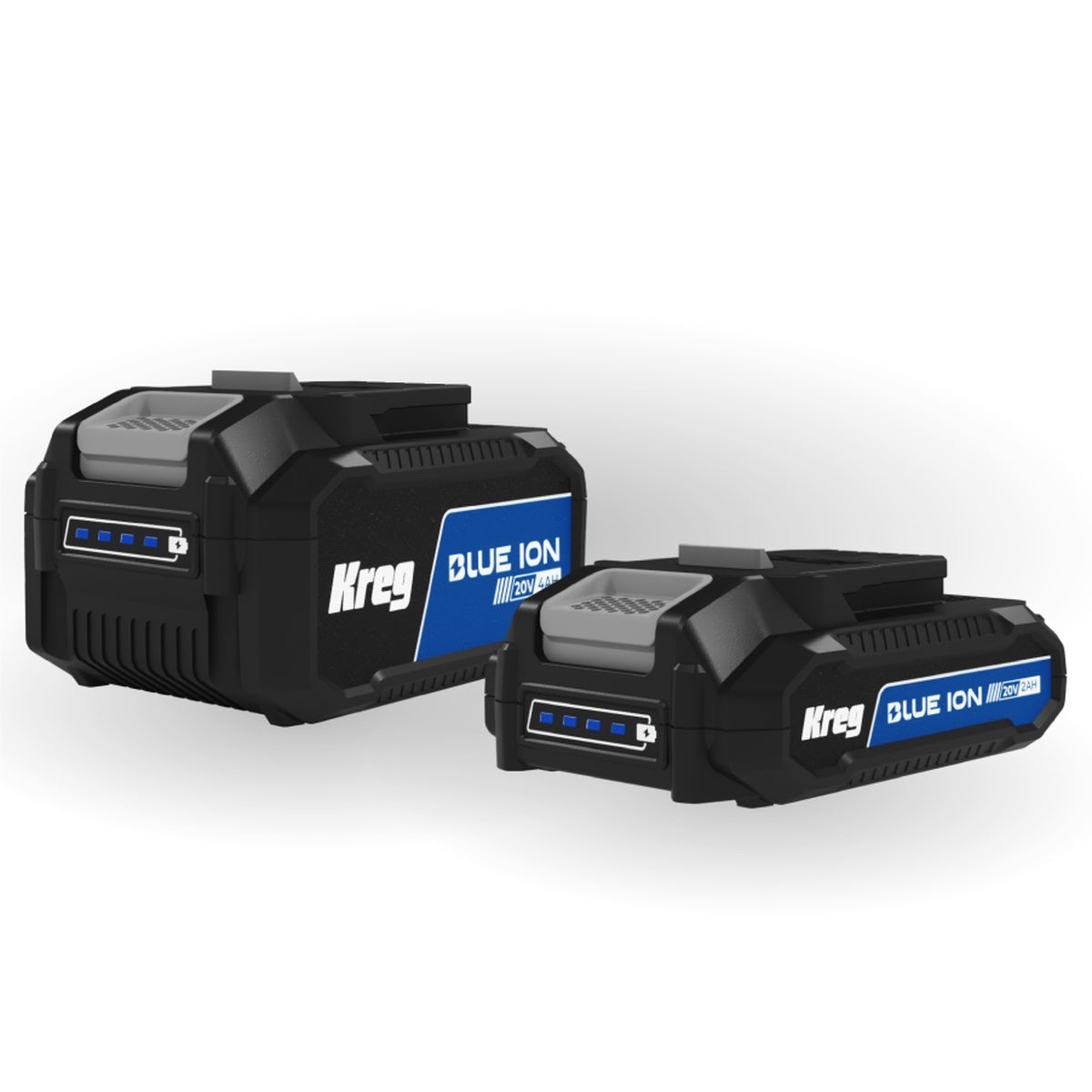 Kreg 20V Cordless 200 MPH Shop Blower Tool Only with Nozzles (KPTCB100B) w/ (1) 20V Blue Ion 2.0Ah Battery and Charger