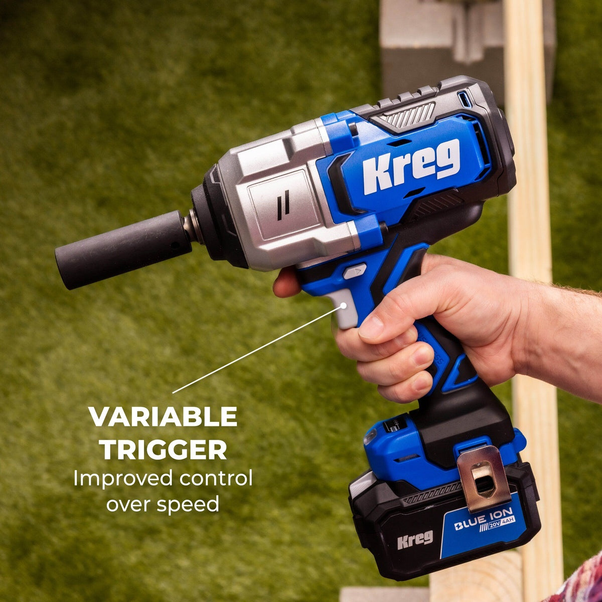 Kreg 20V Ionic Drive 1/2-in. Cordless High Torque Impact Wrench, Tool Only (KPTWR050B)