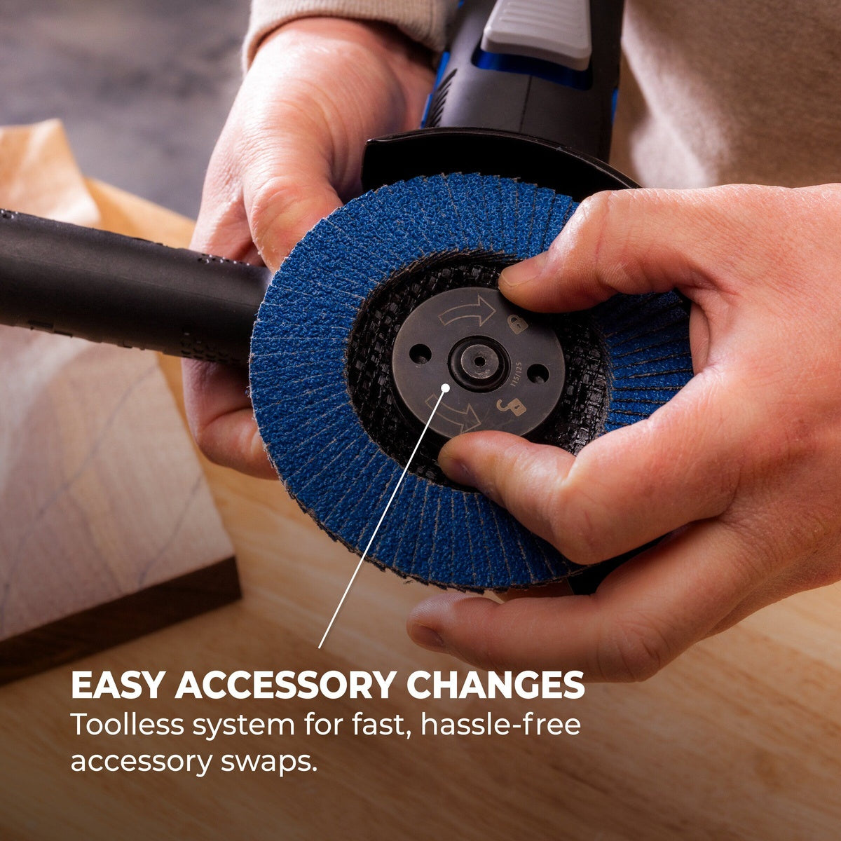 Kreg Ionic Drive 20V 4-1/2-in. to 5-in. Cordless Brushless Angle Grinder, Tool Only (KPTAG450B)