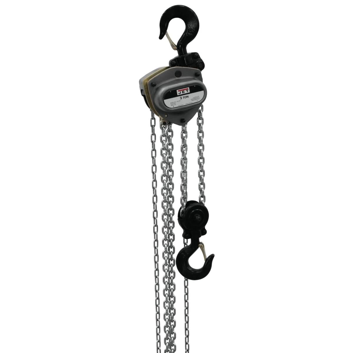 JET 106100 L-100-300WO-10, 3-Ton Hand Chain Hoist With 10-Foot Lift & Overload Protection
