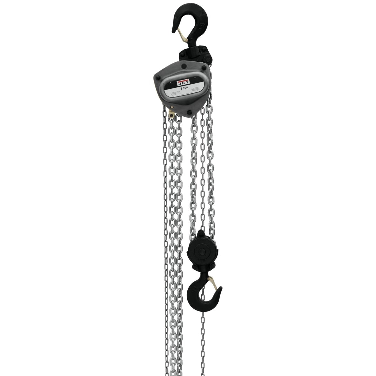 JET 107100 L-100-500WO-10, 5-Ton Hand Chain Hoist With 10-Foot Lift & Overload Protection
