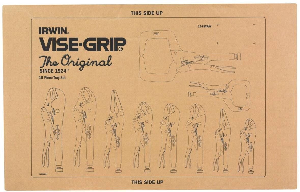 Irwin 1078TRAY VISE-GRIP Original Locking Tool Set with Tray 10-Piece