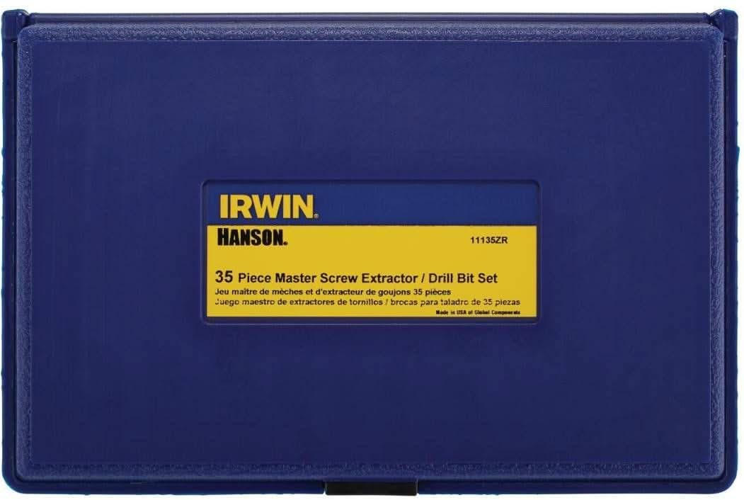 Irwin 11135ZR HANSON Screw Extractor and Drill Bit Set 35 Piece