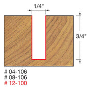 Freud 12-100 1/4-Inch Double Flute Straight Router Bit (Eclipse Grind)