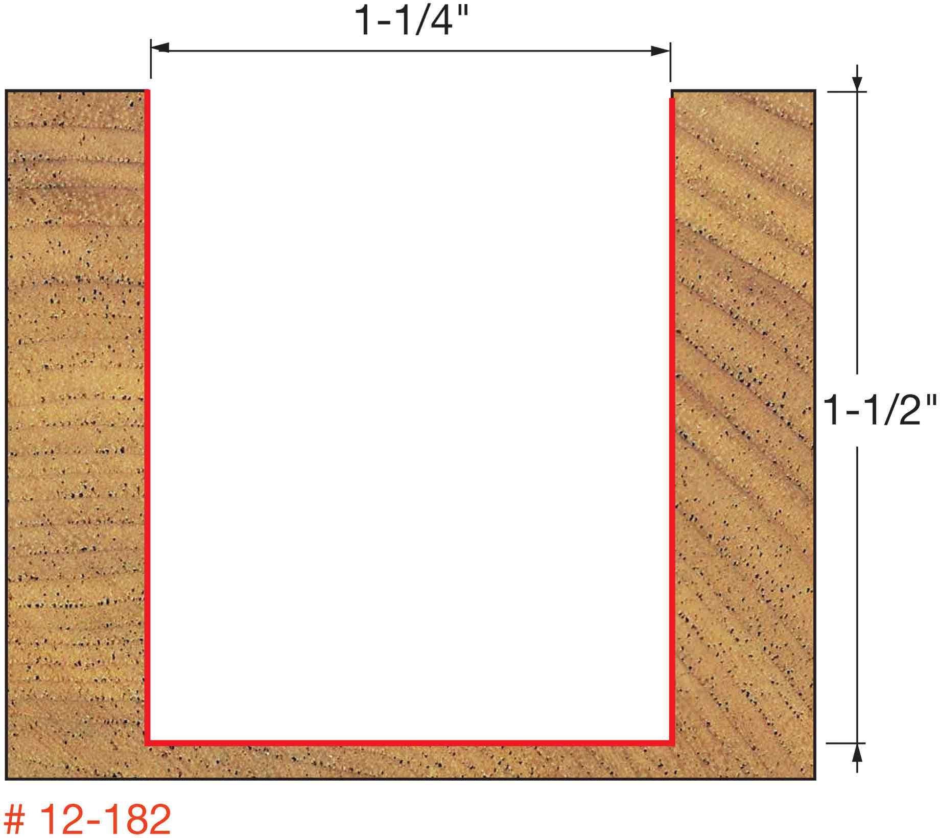 Freud 12-182 1-1/4-Inch Double Flute Straight Router Bit (Eclipse Grind)
