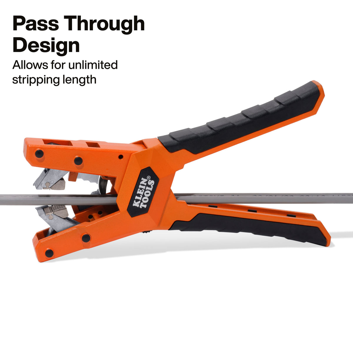 Klein Tools 12066 pass-through wire stripper integrated cutter for up to 12/2 UF-B cable