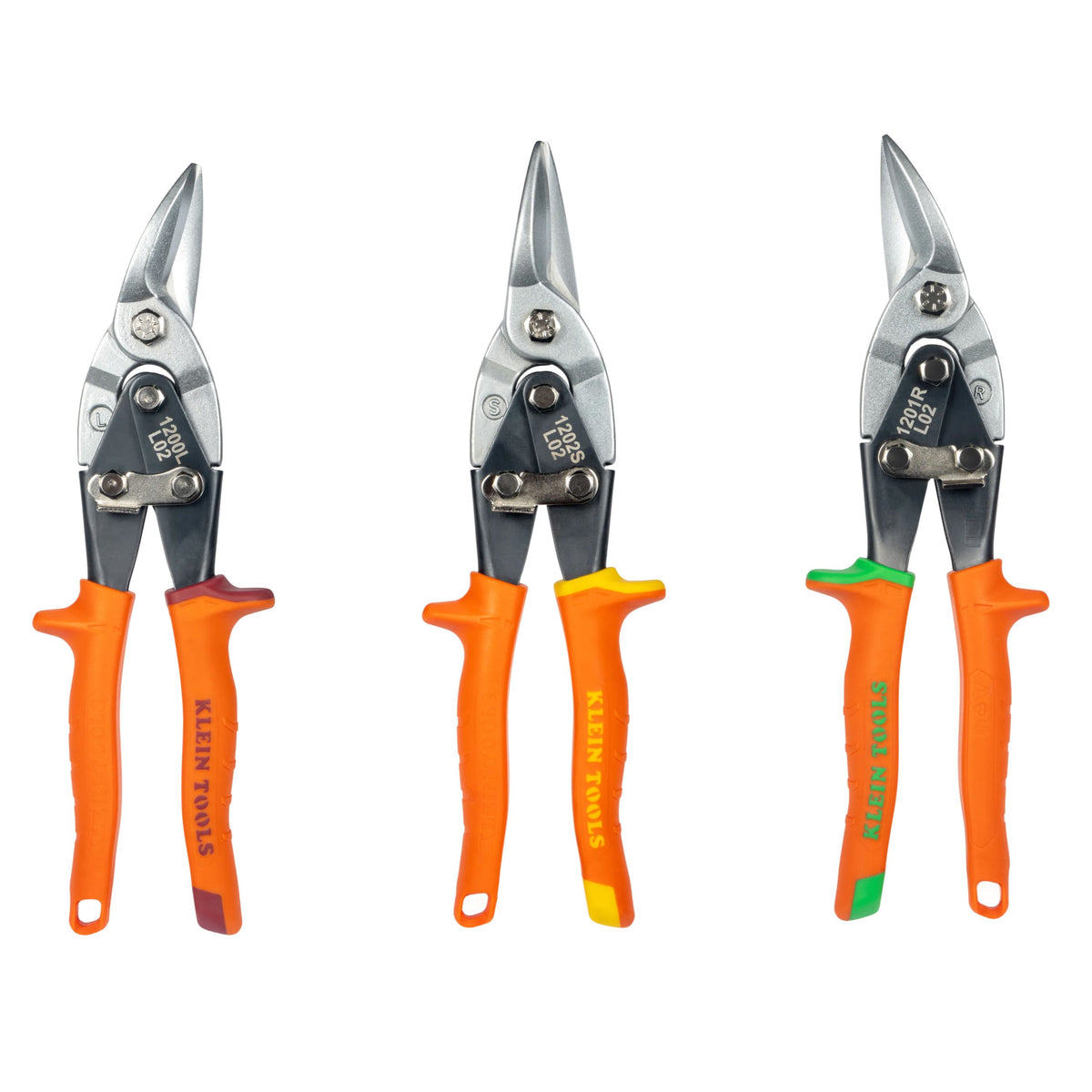 Klein Tools 120AVSKIT aviation snips 3-pack with left, right and straight cutting snips