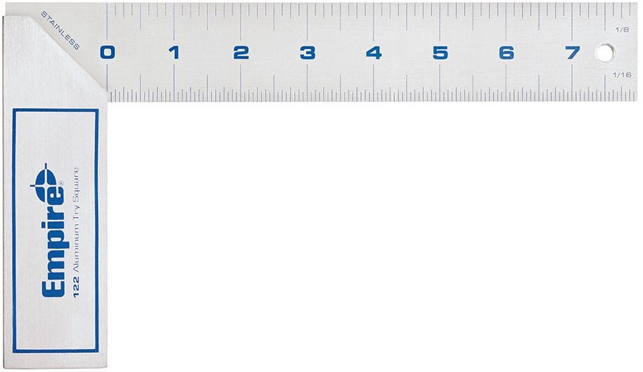 Empire 122 8-in. Heavy Duty Aluminum Try Square