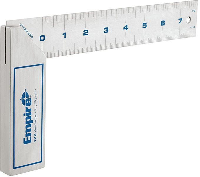 Empire 122 8-in. Heavy Duty Aluminum Try Square