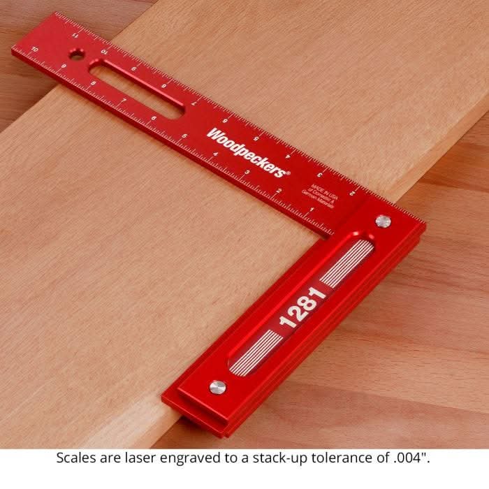 Woodpeckers 1281R-24 Precision Woodworking Square, 12 in. x 8 in. w/ Rack-It