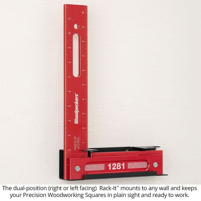 Woodpeckers 1281R-24 Precision Woodworking Square, 12 in. x 8 in. w/ Rack-It