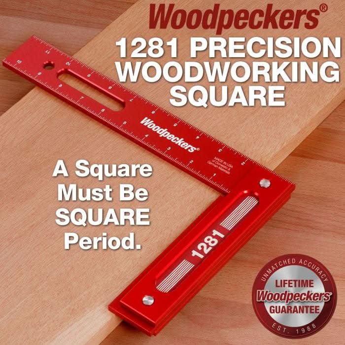 Woodpeckers 1281R-24 Precision Woodworking Square, 12 in. x 8 in. w/ Rack-It