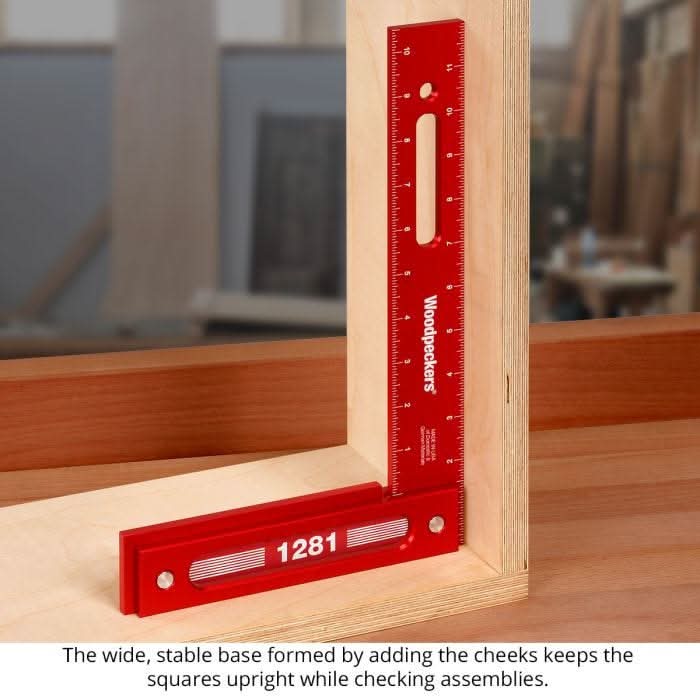 Woodpeckers 1281R-24 Precision Woodworking Square, 12 in. x 8 in. w/ Rack-It