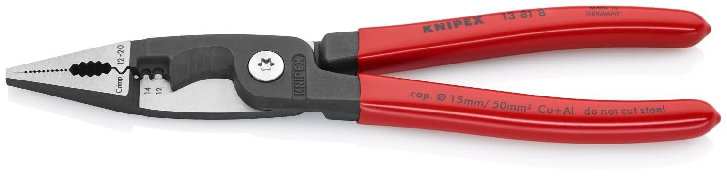 Knipex 13 81 8 6-in-1 Electrical Installation Pliers 12 and 14 AWG