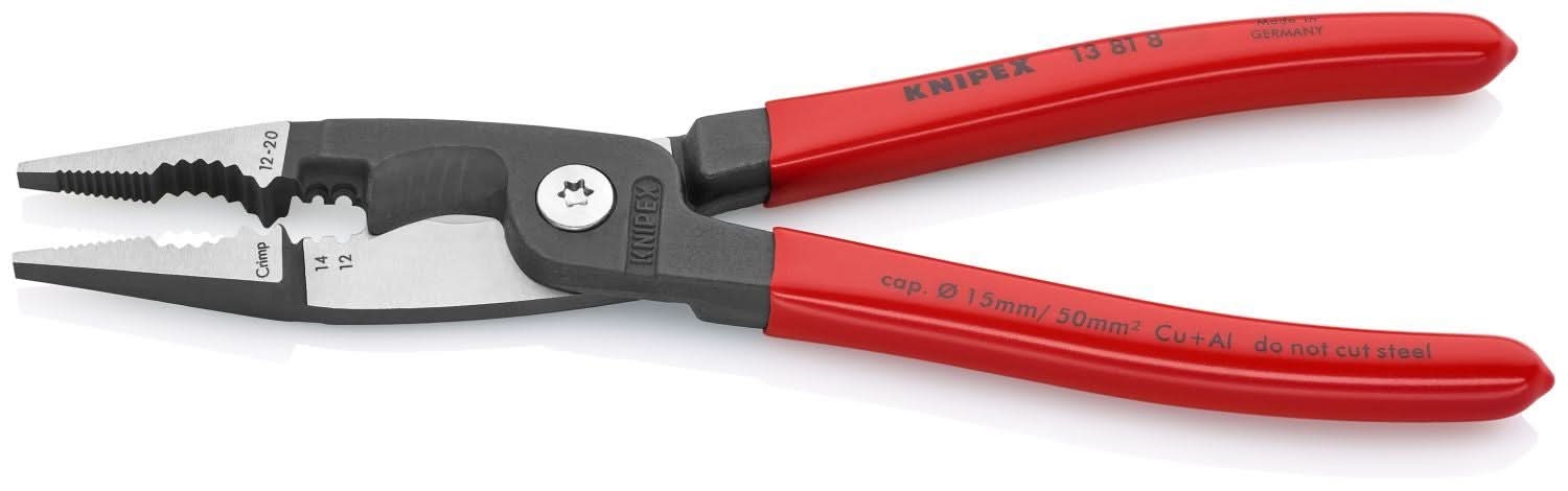 Knipex 13 81 8 6-in-1 Electrical Installation Pliers 12 and 14 AWG