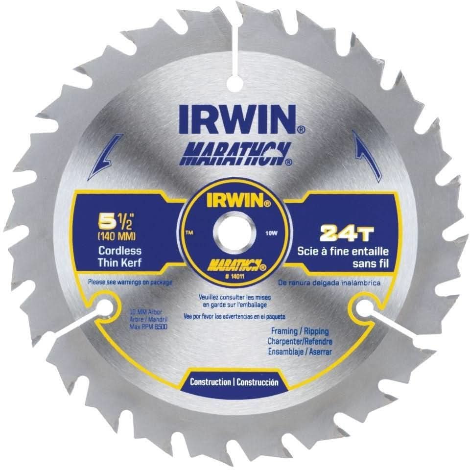 Irwin 14011 Marathon Cordless Circular Saw Blade 5-1/2-in. 24T