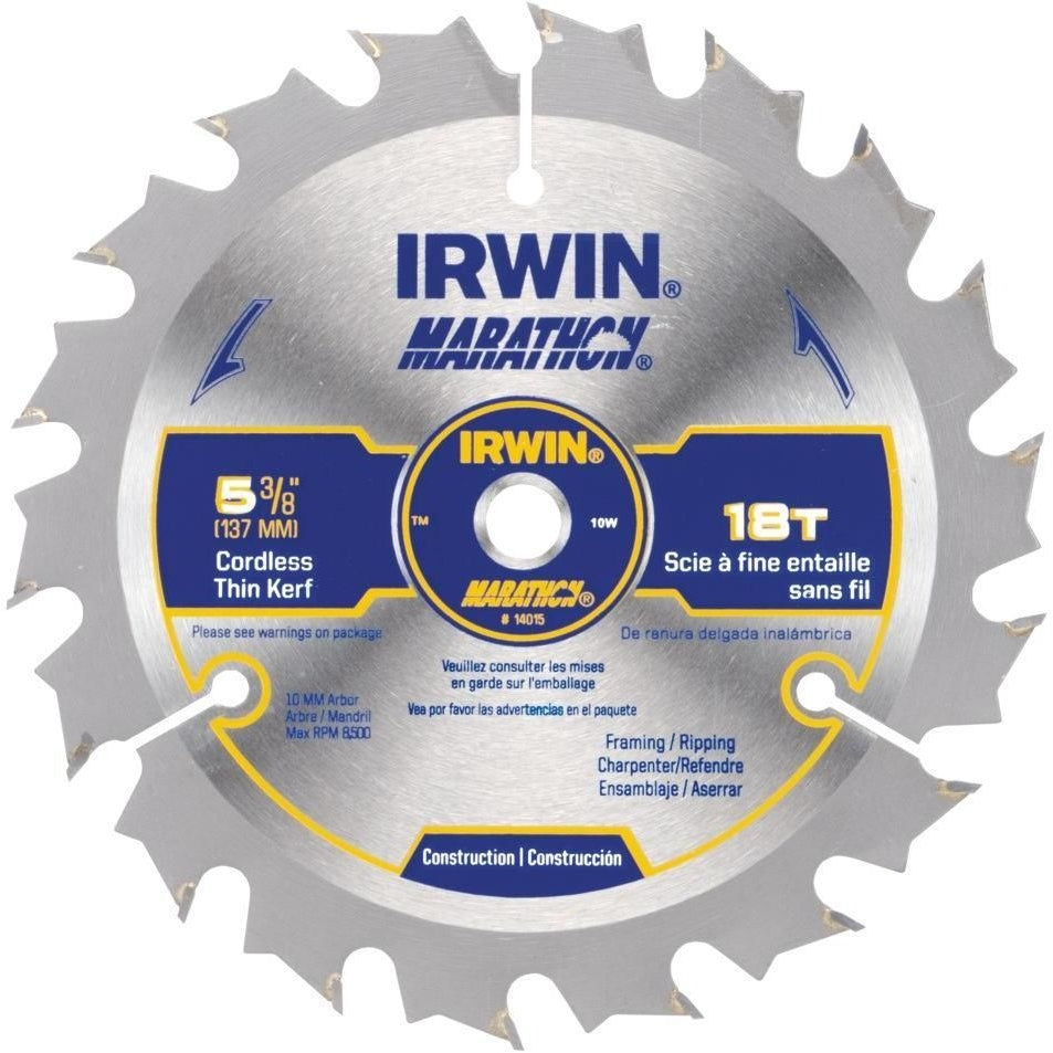 Irwin 14015 Marathon Cordless Circular Saw Blade 5-3/8-in. 18T