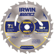 Irwin 14028 Marathon Portable Corded Carbide Circular Saw Blade 7-1/4-in. 18-Tooth ATB