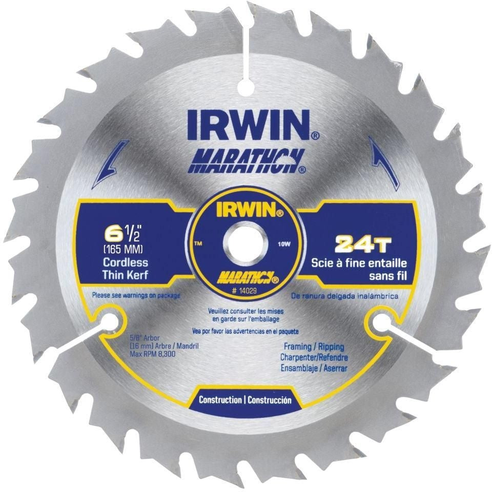 Irwin 14029 Marathon Cordless Circular Saw Blade 6-1/2-in. 24T