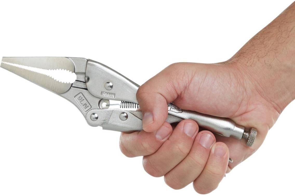 Irwin 1502L3 VISE GRIP Original Long Nose Locking Pliers with Wire Cutter 9-in.