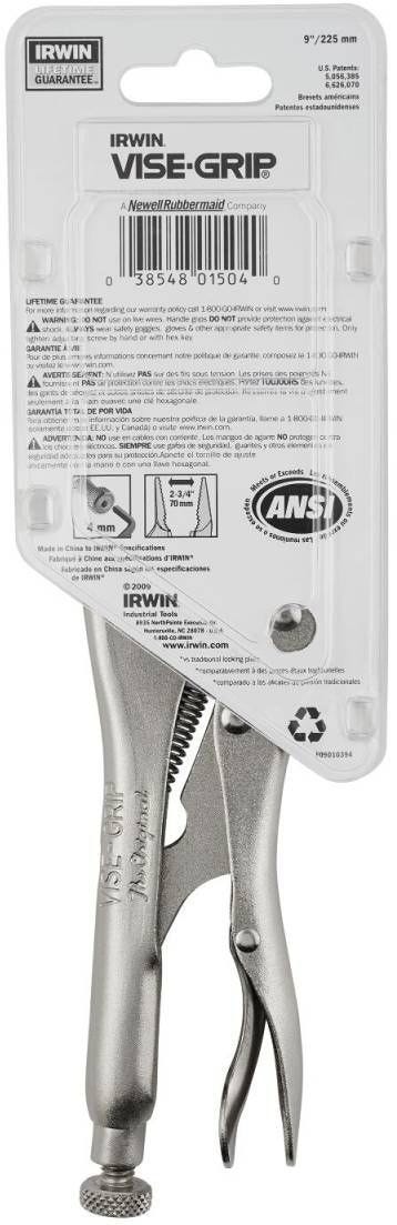 Irwin 1502L3 VISE GRIP Original Long Nose Locking Pliers with Wire Cutter 9-in.