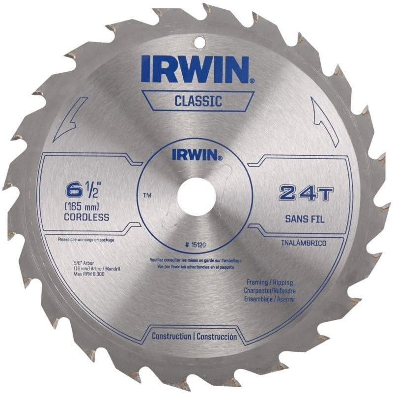 Irwin 15120 Classic Series Circular Saw Blades 6-1/2-in. 24T