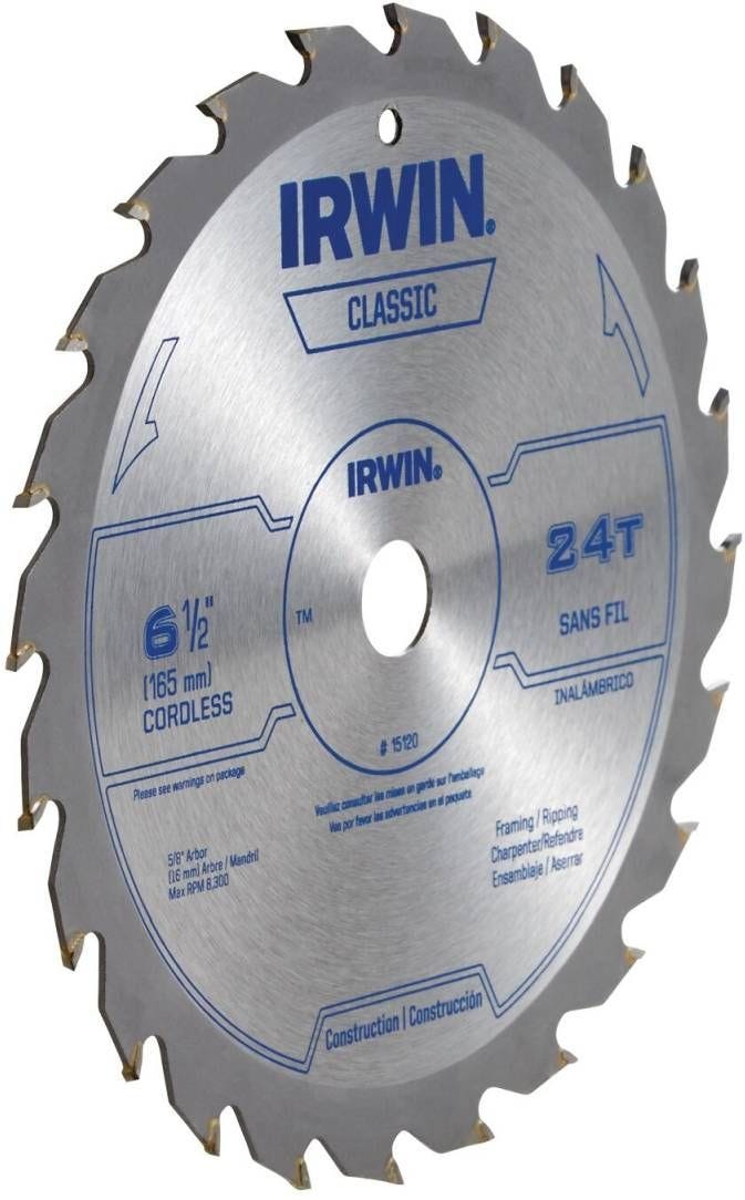 Irwin 15120 Classic Series Circular Saw Blades 6-1/2-in. 24T
