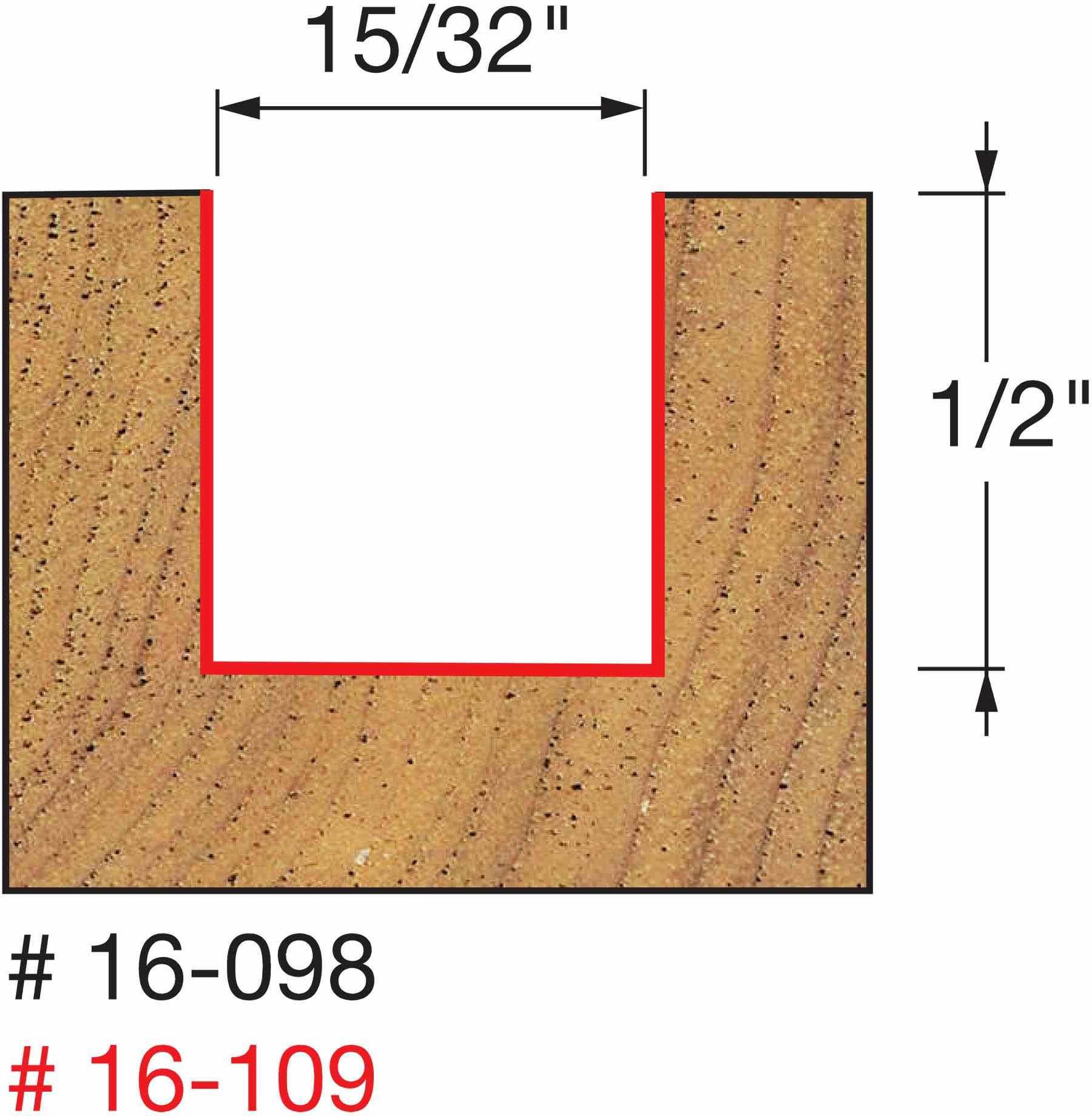 Freud 16-098 15/32-Inch Mortising Router Bit