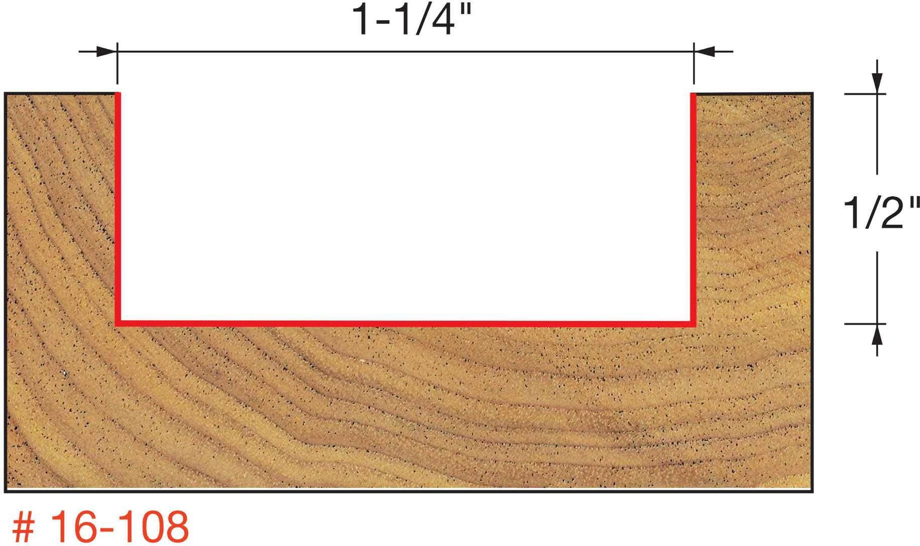 Freud 16-108 1-1/4-Inch Spoilboard Surfacing & Mortising Router Bit