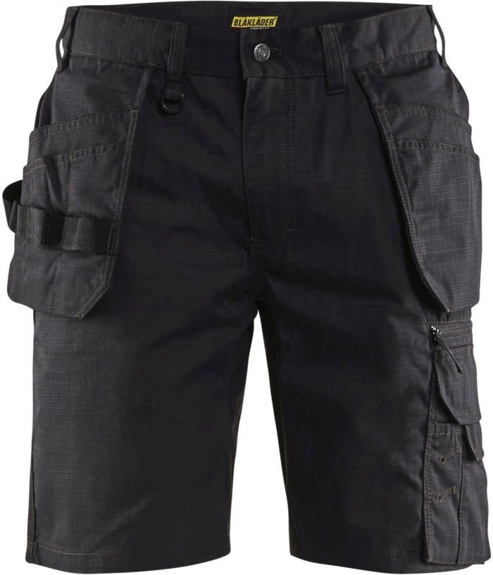 Blaklader 16371330 Ripstop Shorts with Stretch with Utility Pockets, Black