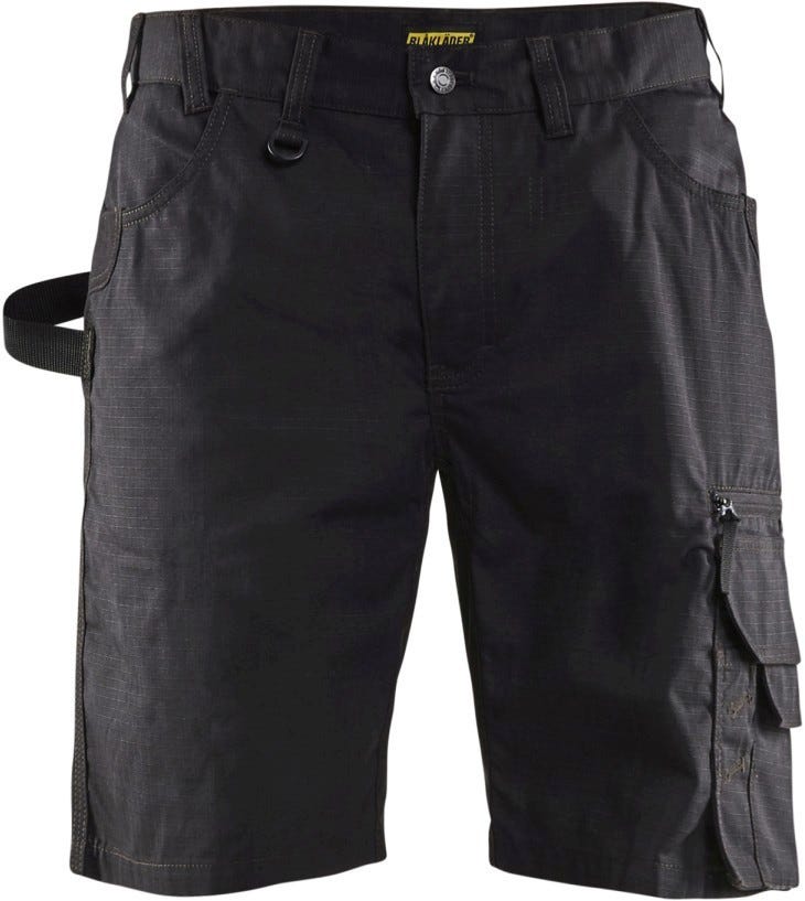 Blaklader 16381330 Ripstop Shorts with Stretch without Utility Pockets, Black
