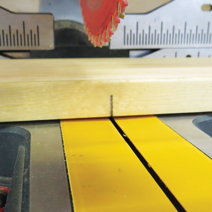 FastCap Zero Clearance Tape applied to a miter saw throat