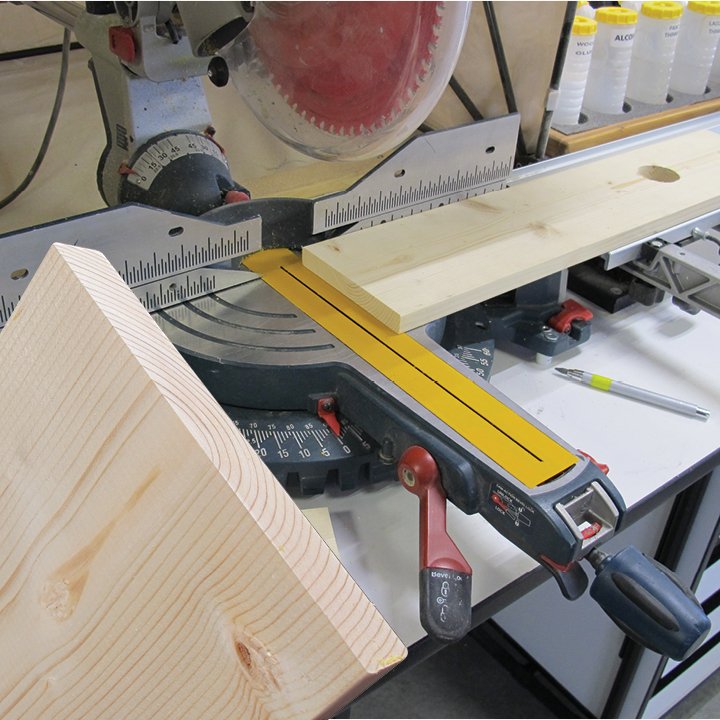 FastCap Zero Clearance Tape blade-cut slot reference on miter saw