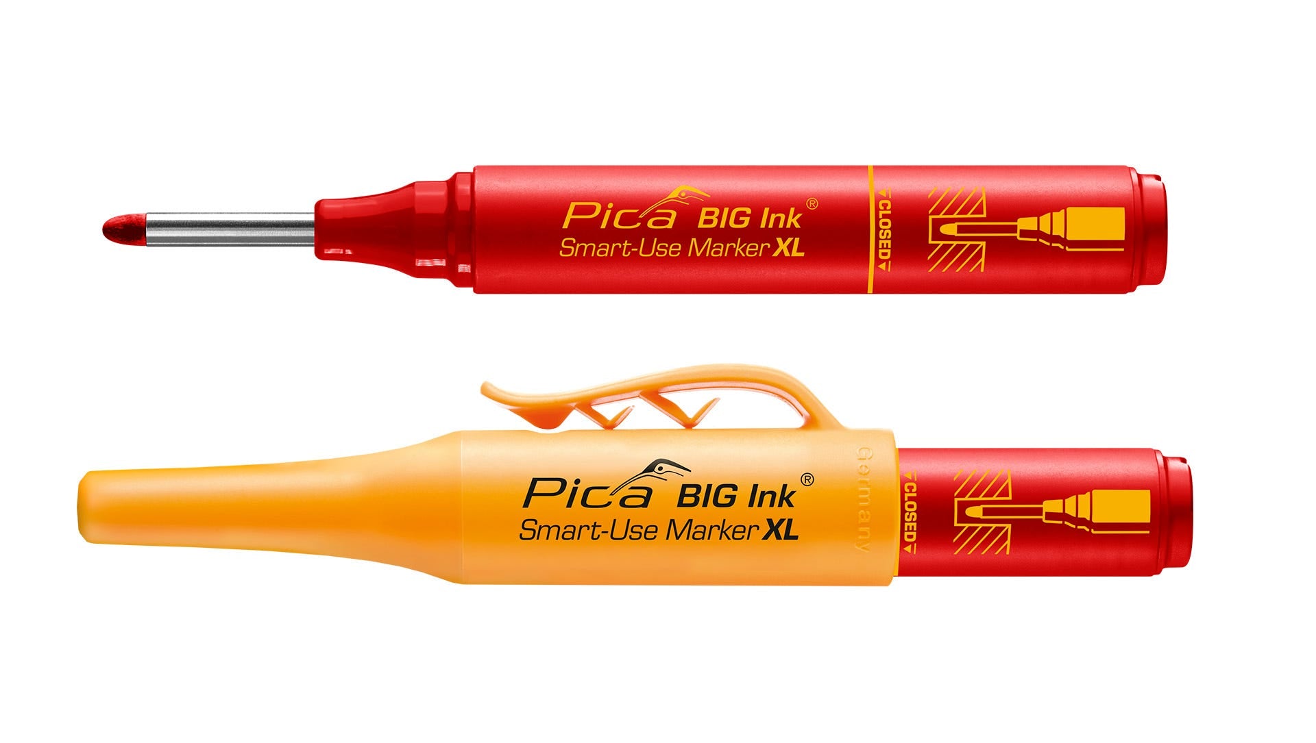 Pica BIG Ink Smart-Use Marker XL Black, White, Red & Blue Pack