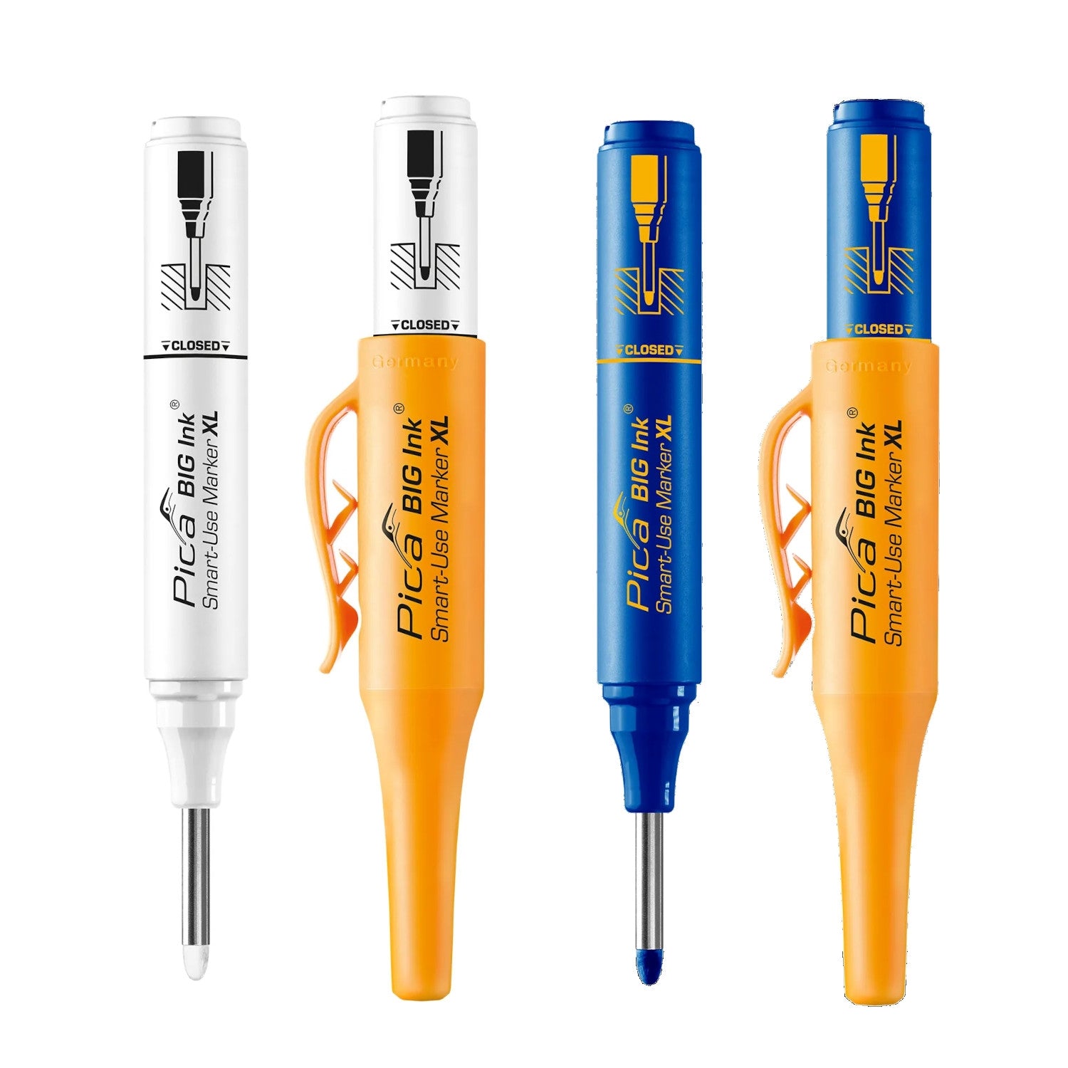 Pica BIG Ink Smart-Use Marker XL 2-Piece Set (Blue, White)