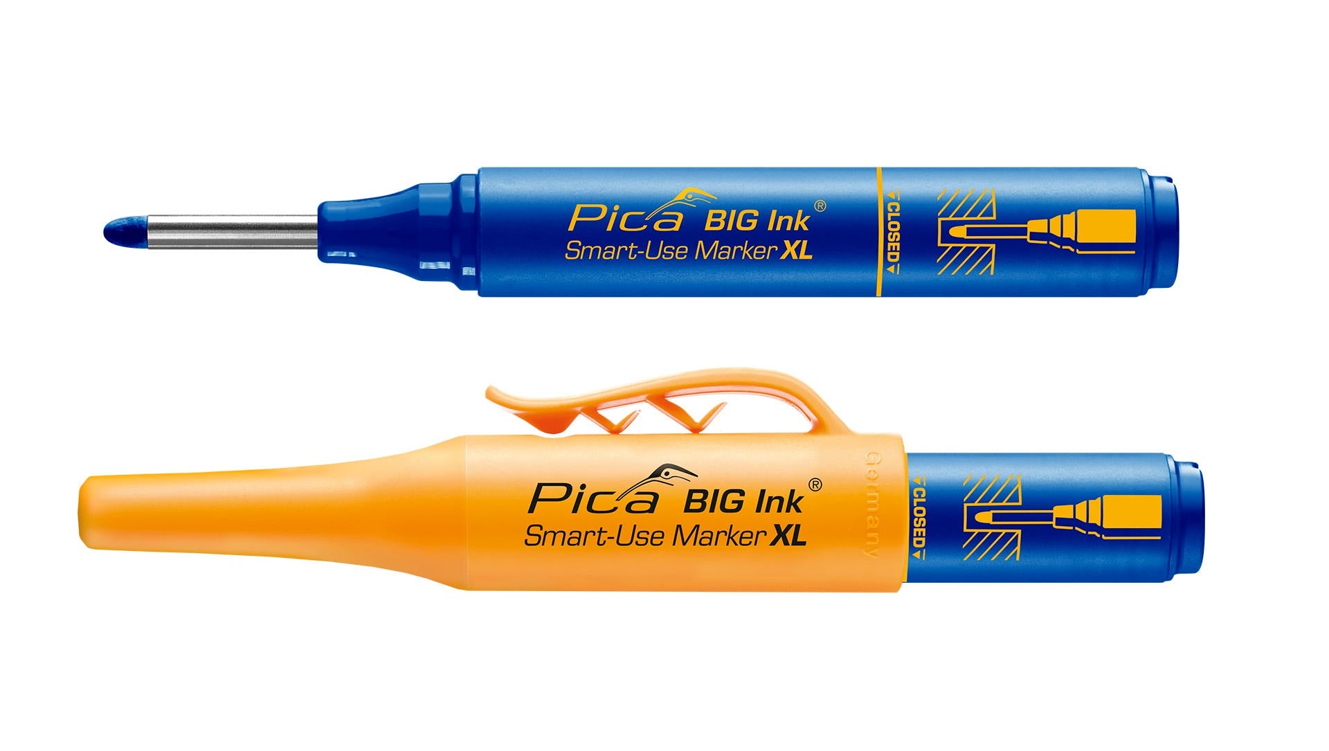 Pica BIG Ink Smart-Use Marker XL 2-Piece Set (Blue, White)