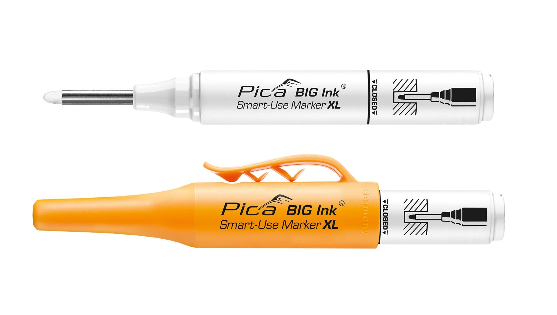Pica BIG Ink Smart-Use Marker XL 2-Piece Set (Blue, White)