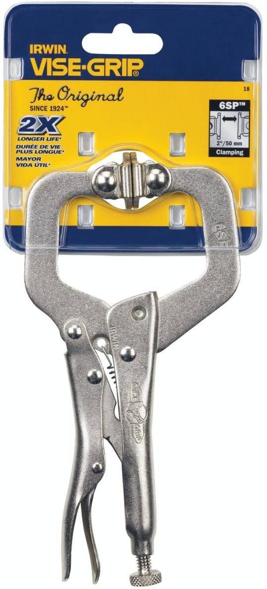 Irwin 18 VISE-GRIP 6SP Original Locking C-Clamp with Swivel Pads 6-in.